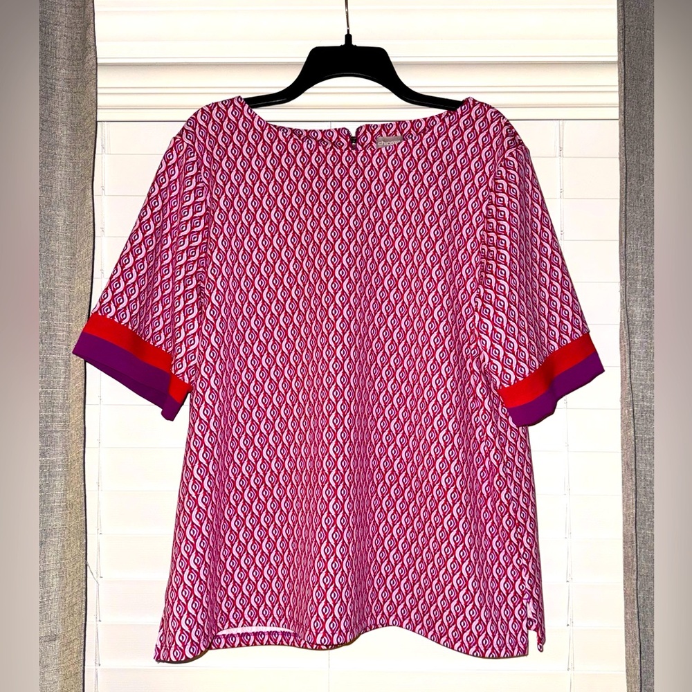 Chico’s Pink, Red, and Purple Blouse